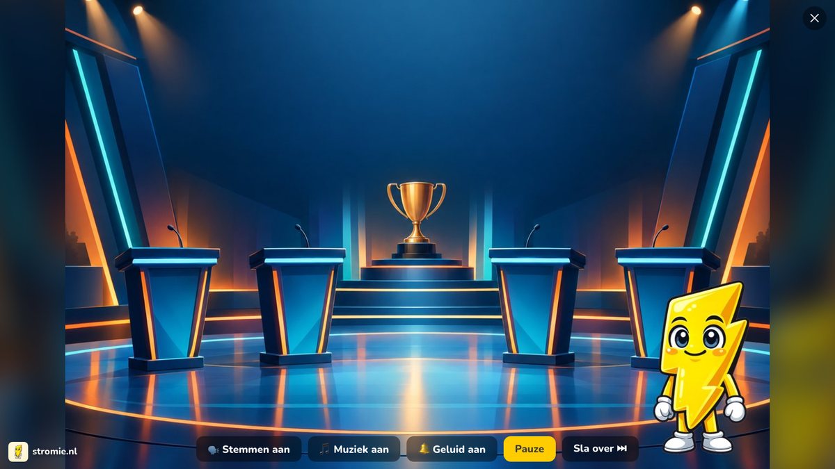Het begin van een zelfgemaakte quiz op het digibord