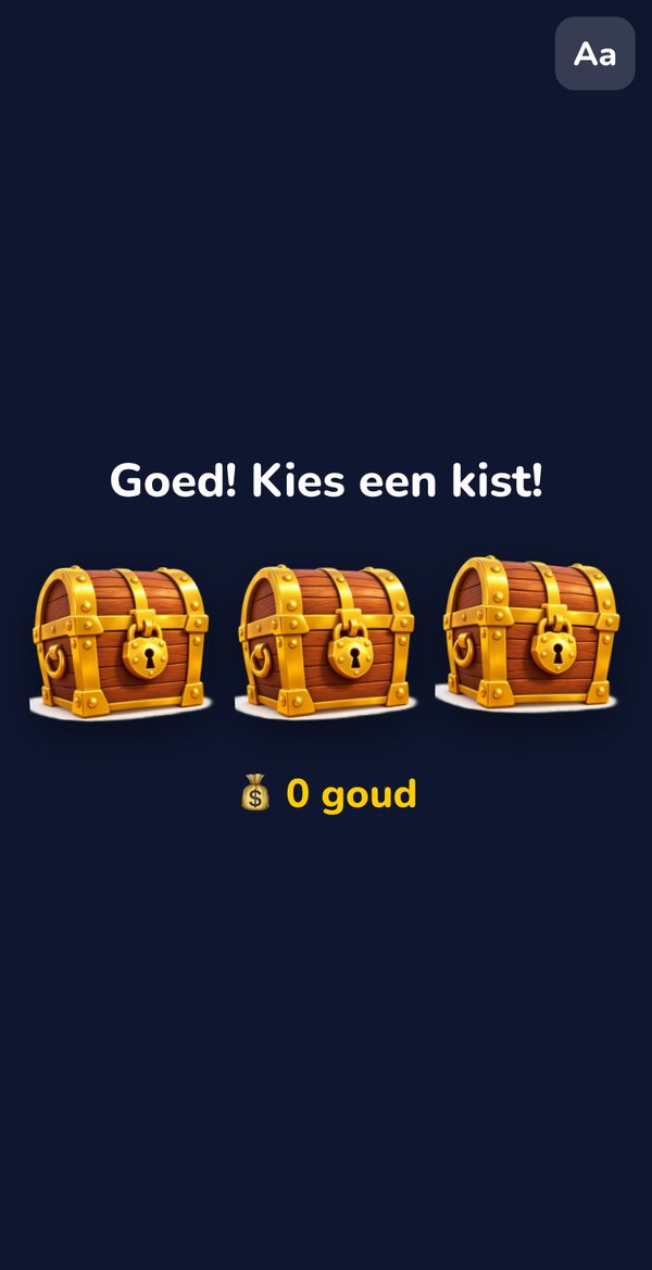 De Schatkist op de telefoon van een kind: kies een kist